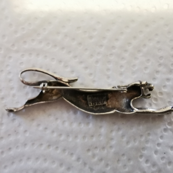 STERLING SILVER JAGUAR BROOCH - Picture 2 of 2